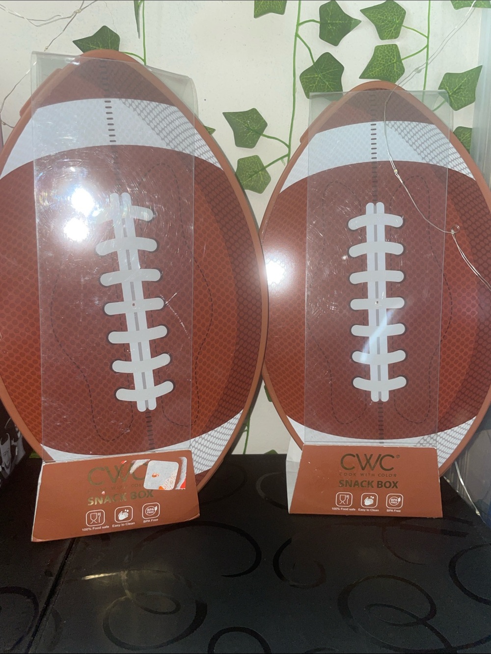 CWC Brown Football Snack Box - Set of 2